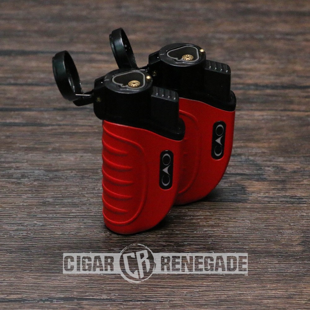 CAO Bombardier Triple Flame Adjustable Refillable Cigar Torch Lighter - 2 Pk