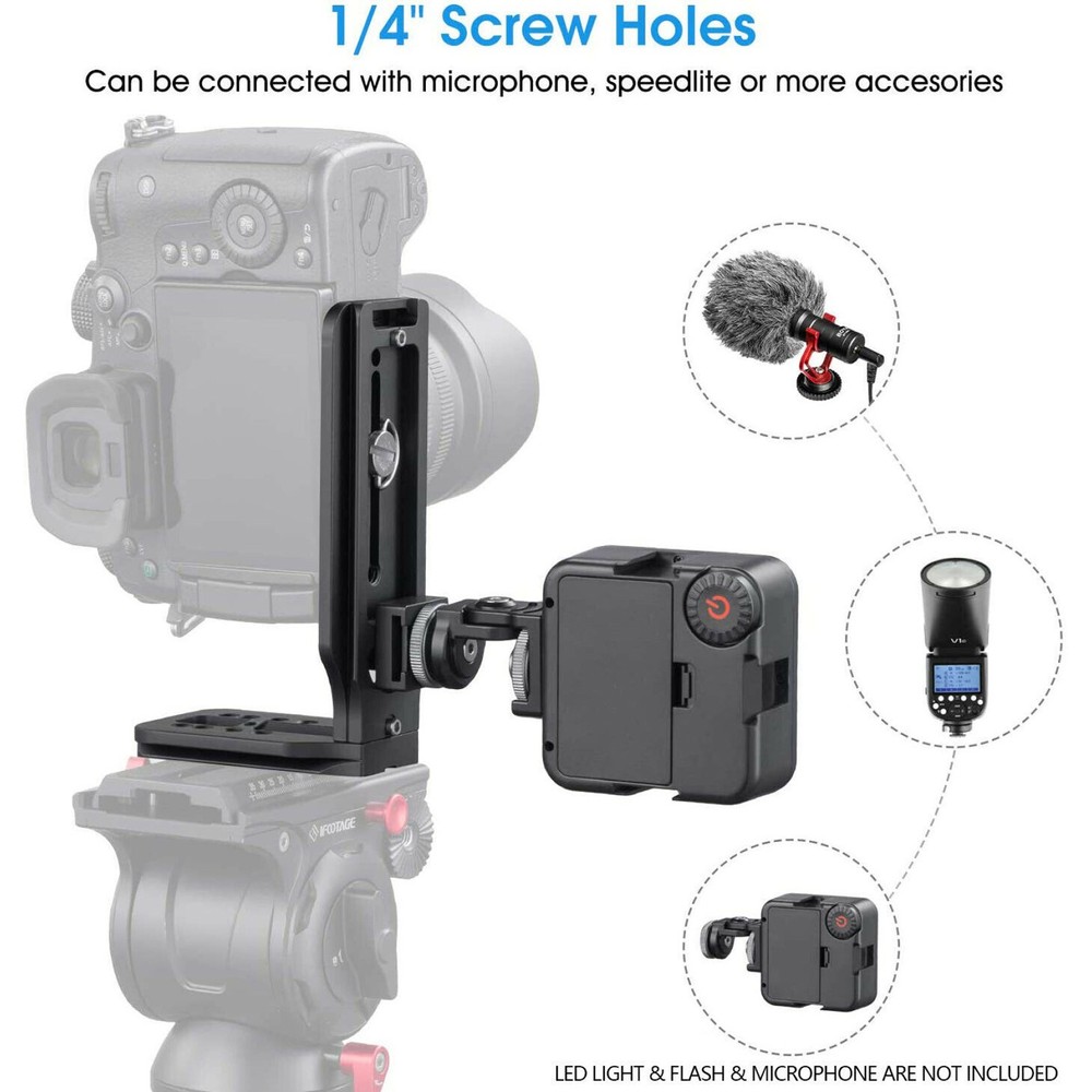 Aluminum 1/4 Screw Camera Quick Release L Plate Vertical Horizontal Bracket