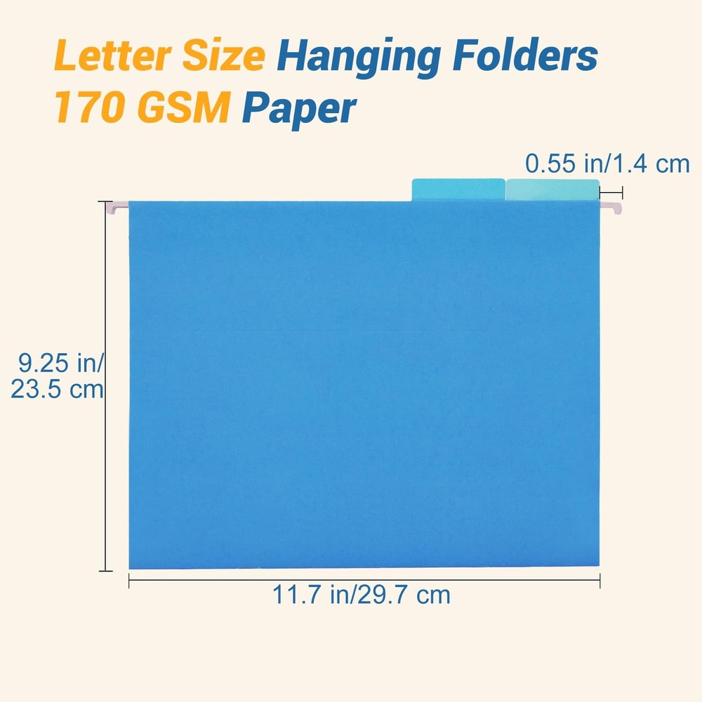 Classification Hanging File Folders with 2 Dividers Letter Size Colored Class...