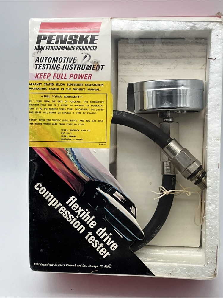 Sears Penske Auto Testing Instrument Flexible Drive Compression Tester 28 2149