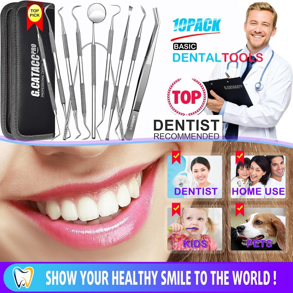 10 Pack Dental Tools, Professional Plaque Remover for Teeth Cleaning Tools Set,