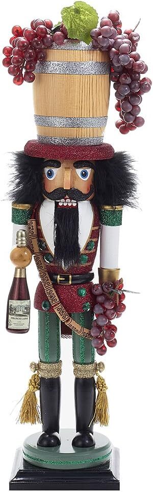 Kurt Adler 18.9" Hollywood Wine Barrel Hat Nutcracker