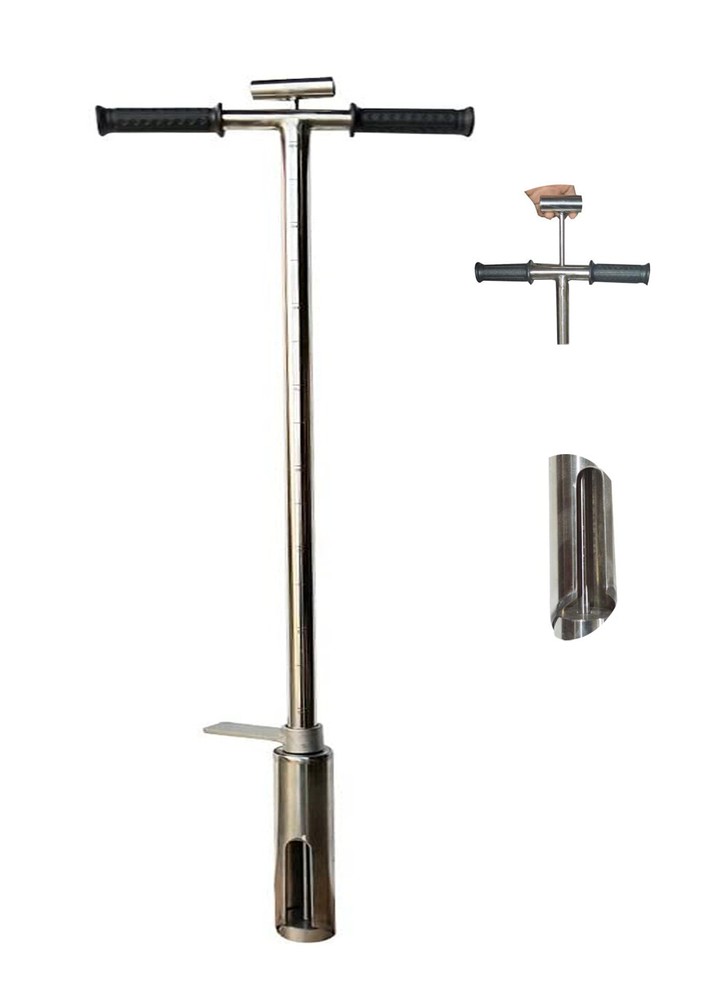 INTBUYING Soil Sample Probe 1.96" Dia.Stainless Soil Probe Tools w/ Handle