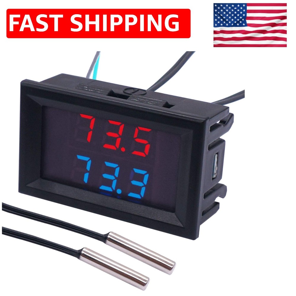 High Accuracy Adjustable Digital Thermometer - Celsius & Fahrenheit Dual Display