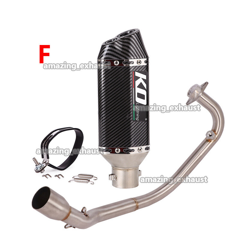 For CF-Moto ST125 Complete System Exhaust Header Link Pipe Slip On Muffler Tips