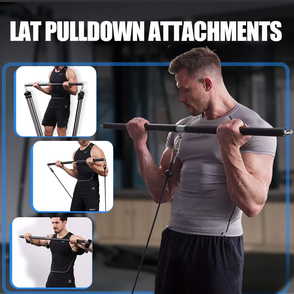 Lat Pull Down Bar for Home Gym Fitness Cable Machine Attachment, Lat Pulldown...
