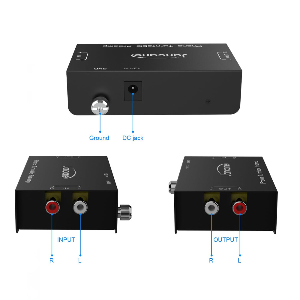 Phono Turntable Preamp, Phonograph Preamplifier with RCA Input, RCA/TRS Outpu...