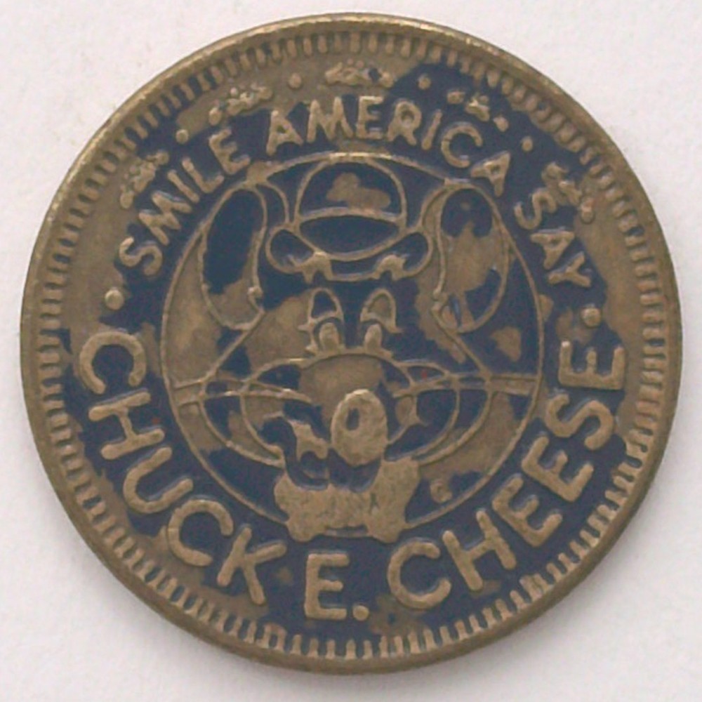 2-Color Painted Control: 1984 Chuck E Cheese Token