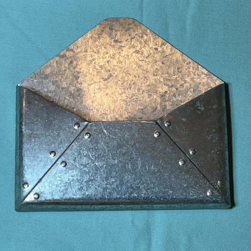 Wall mount metal envelope mail holder galvanized