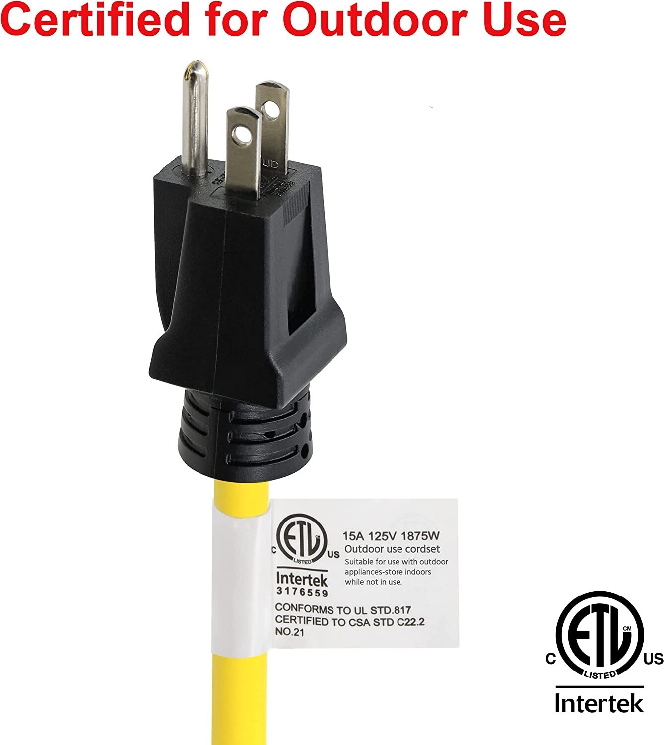 CP 100 ft 12/3 SJTW Heavy Duty Outdoor Extension Cord, 3 Prong Grounded, CP10146