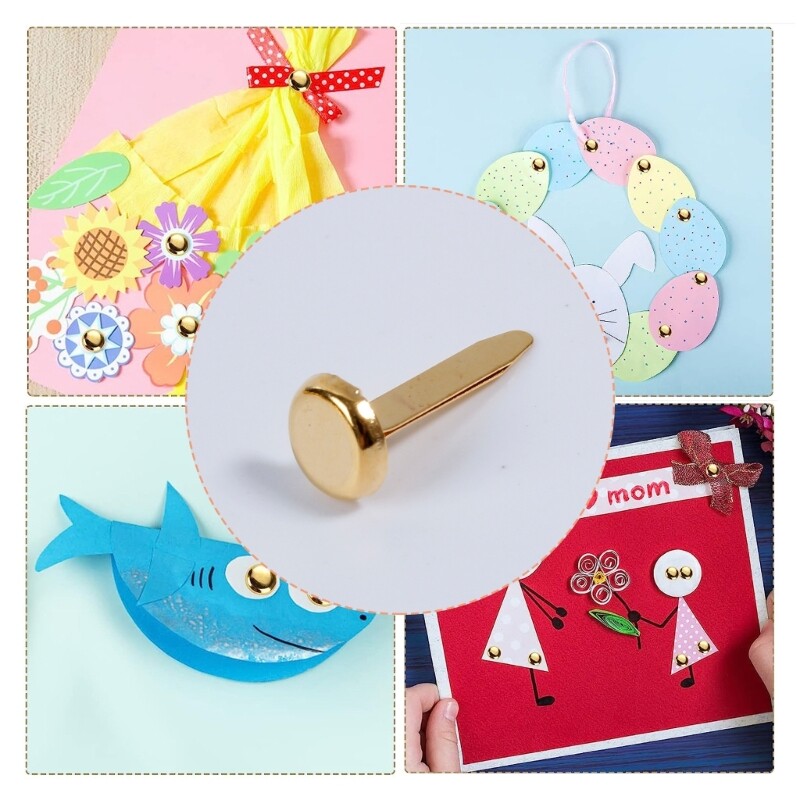 Upgraded Brads, Pattern Clips Metal, Paper Clasps Split Pins Round Head