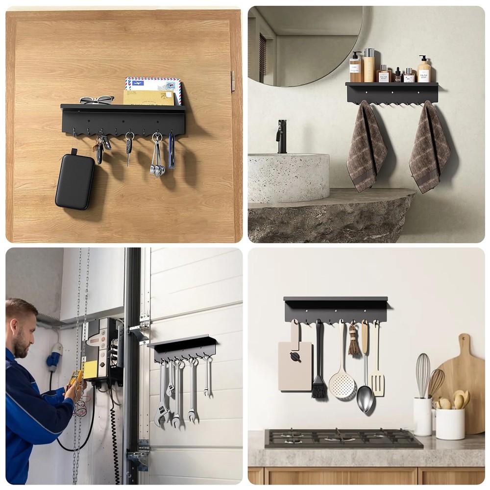 Magnetic Key Hook Mail Organizer for Entryway Refrigerator Kitchen Office