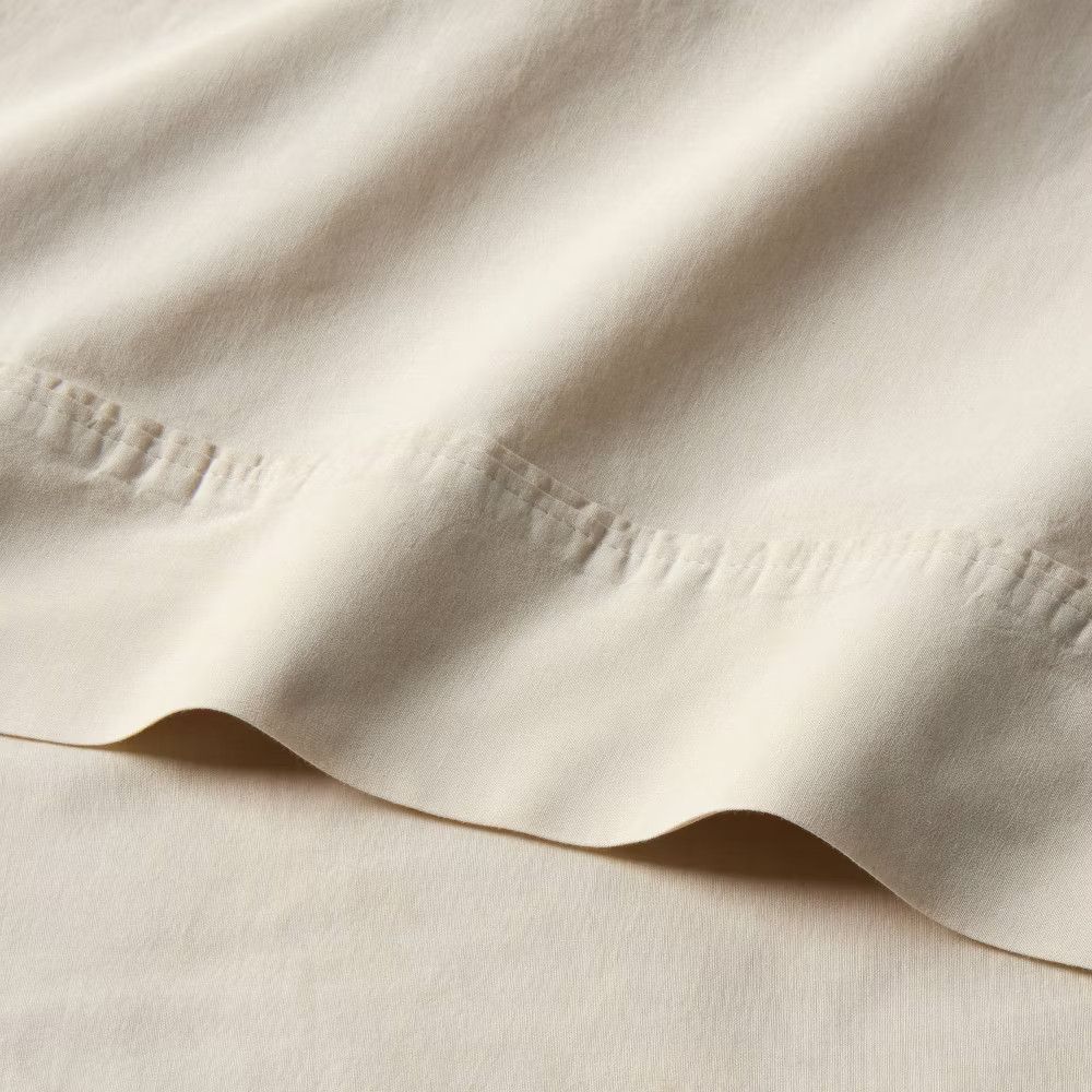 Queen Organic Percale Sheet Set Khaki Malange - Threshold