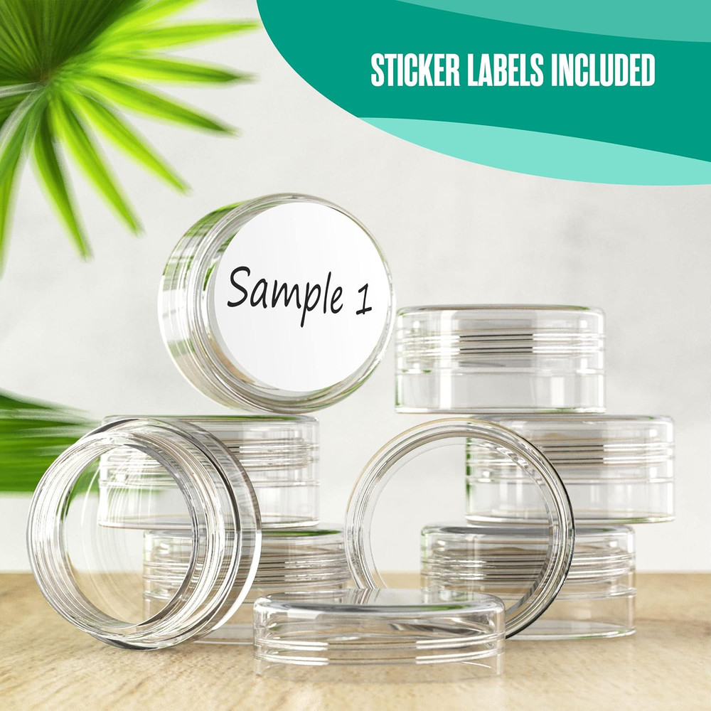 Sample Containers, Lip Balm Containers, Sample Jars, Mini Jars with Lids, Small,