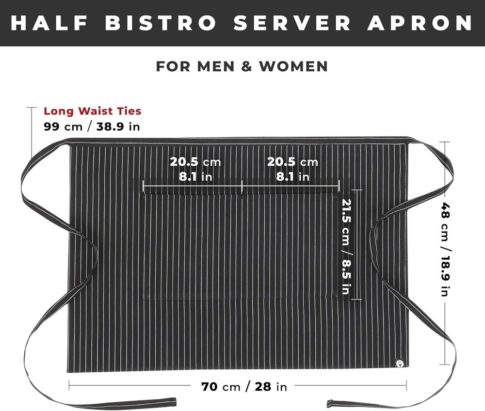Unisex Half Bistro Server Apron: Durable, Comfortable, and Versatile