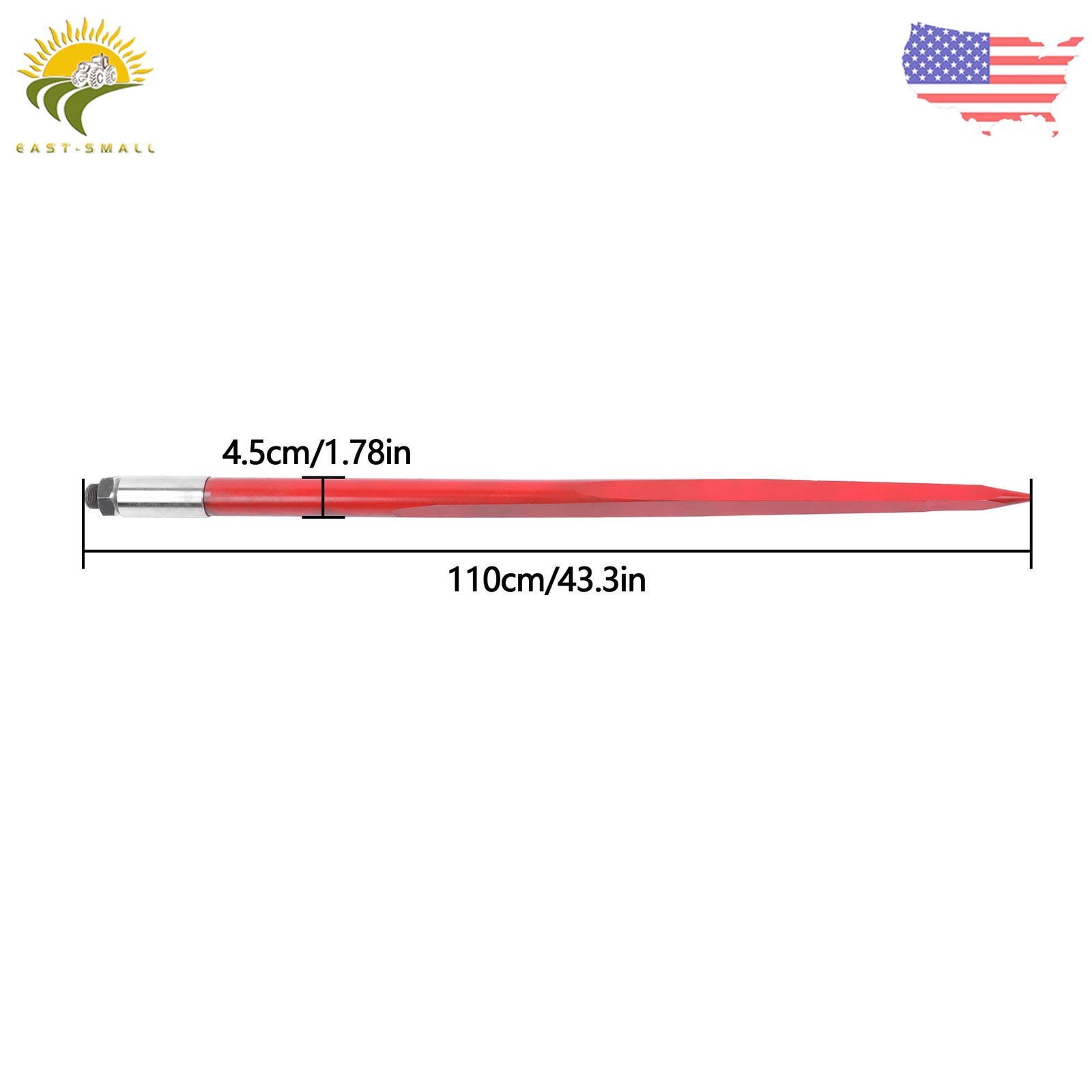 1 Pair Hay Spear 43" Bale Spear 3000 lbs Capacity Quick Attachments For Tractor