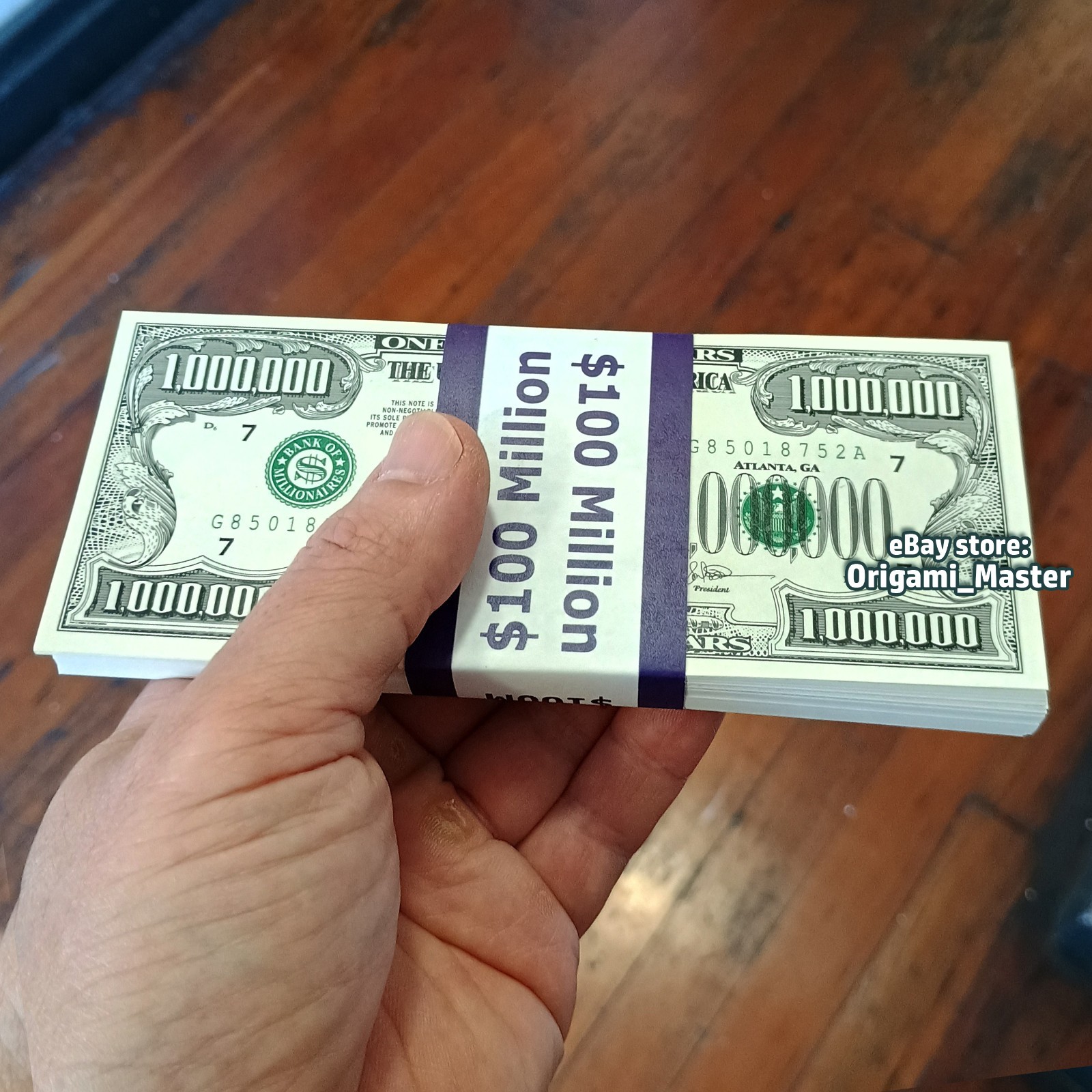 Stack of 100x Million Dollar Bills 100ct