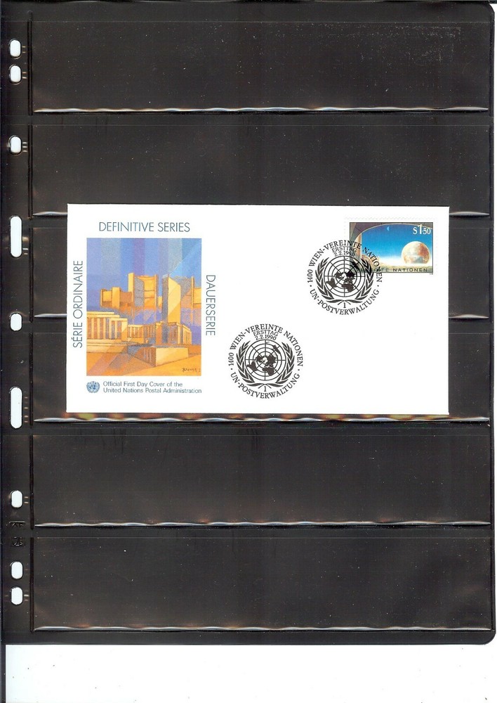 1990 Definitive FDC (Single) - Vienna Office - UNPA Cachet (330)