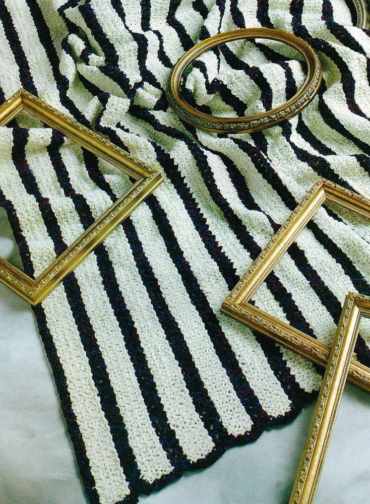 COZY Milan Chenille Strips Afghan/Crochet Pattern INSTRUCTIONS ONLY