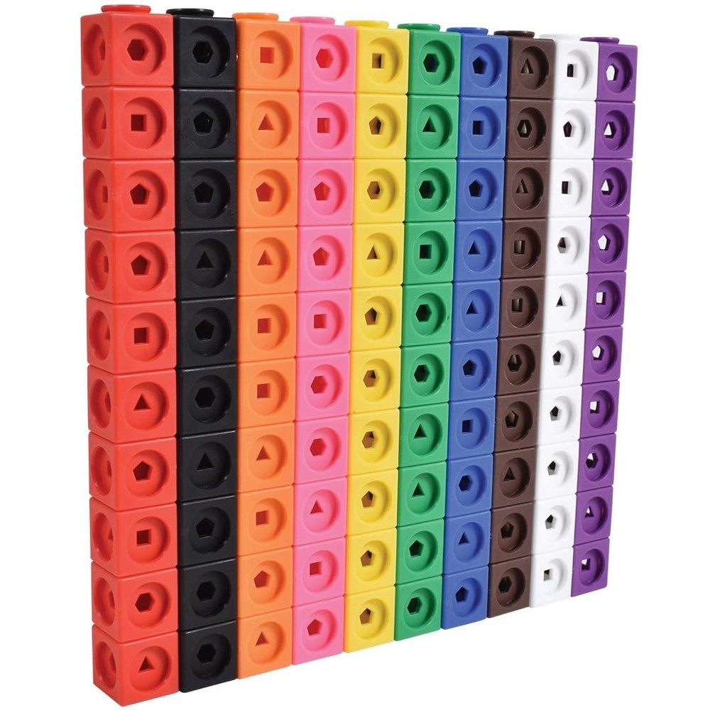 100 Soft Plastic Math Cubes - Fun Shape and Color Sorting for Preschool Learning