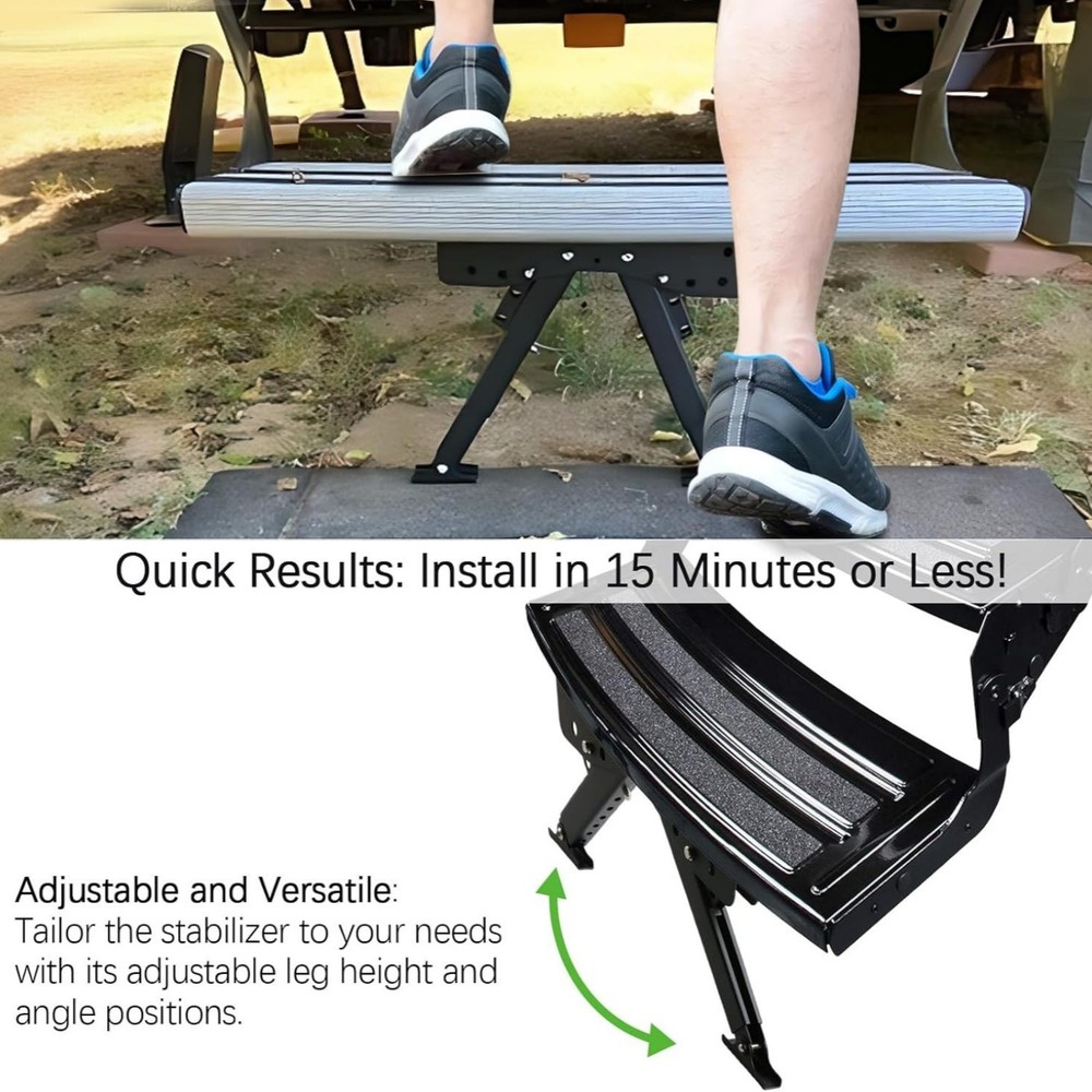 RV Step Stabilizer for Camper Steps RV Step Support stabilizer Stair Black US