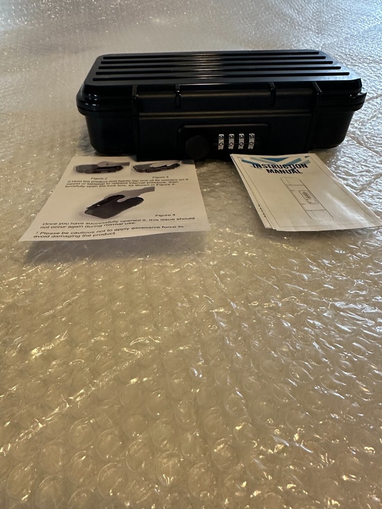 Amazon Basics Portable Lock Box Safe XXL, Black, Small Security Case with Combin