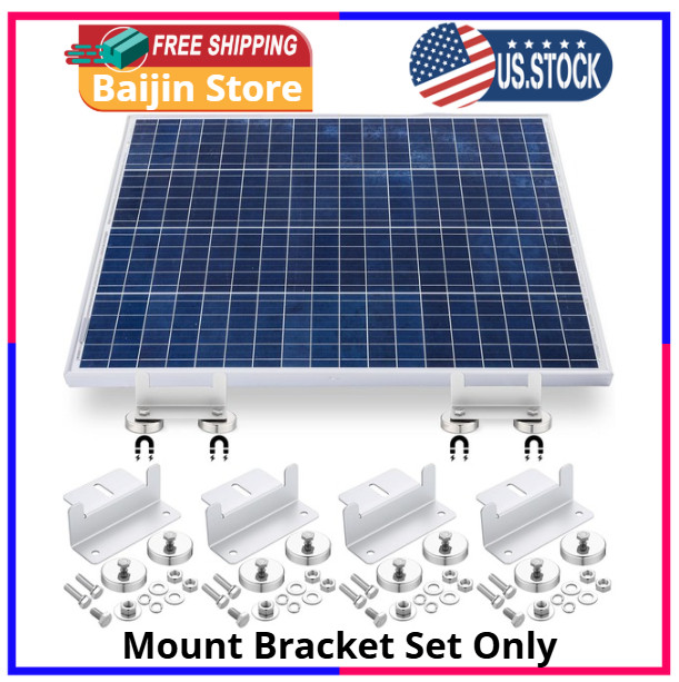 4 Pack 1200 Lbs No Drill Magnetic Solar Panel Mount Bracket Solar Panel Mount...