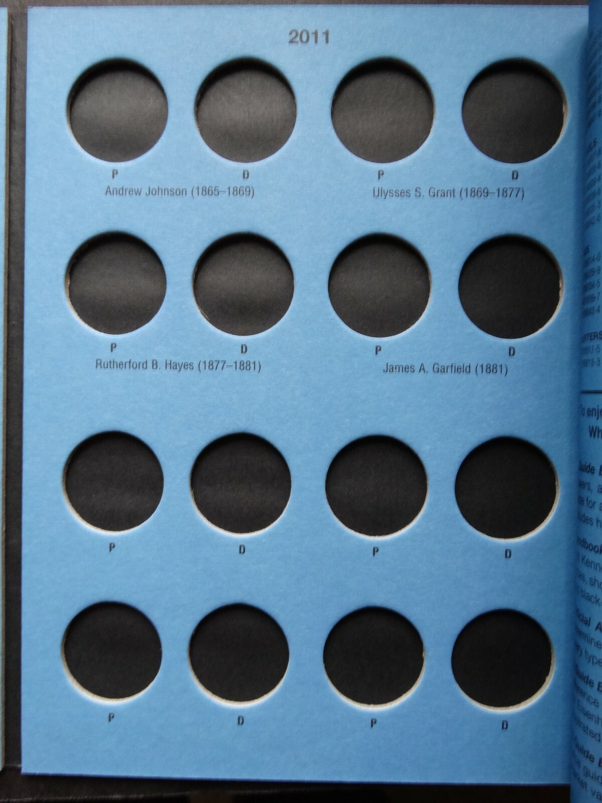 Set of 2 Whitman Presidential Dollar P&D Coin Folder 1 & 2 2007-2017 Album Book