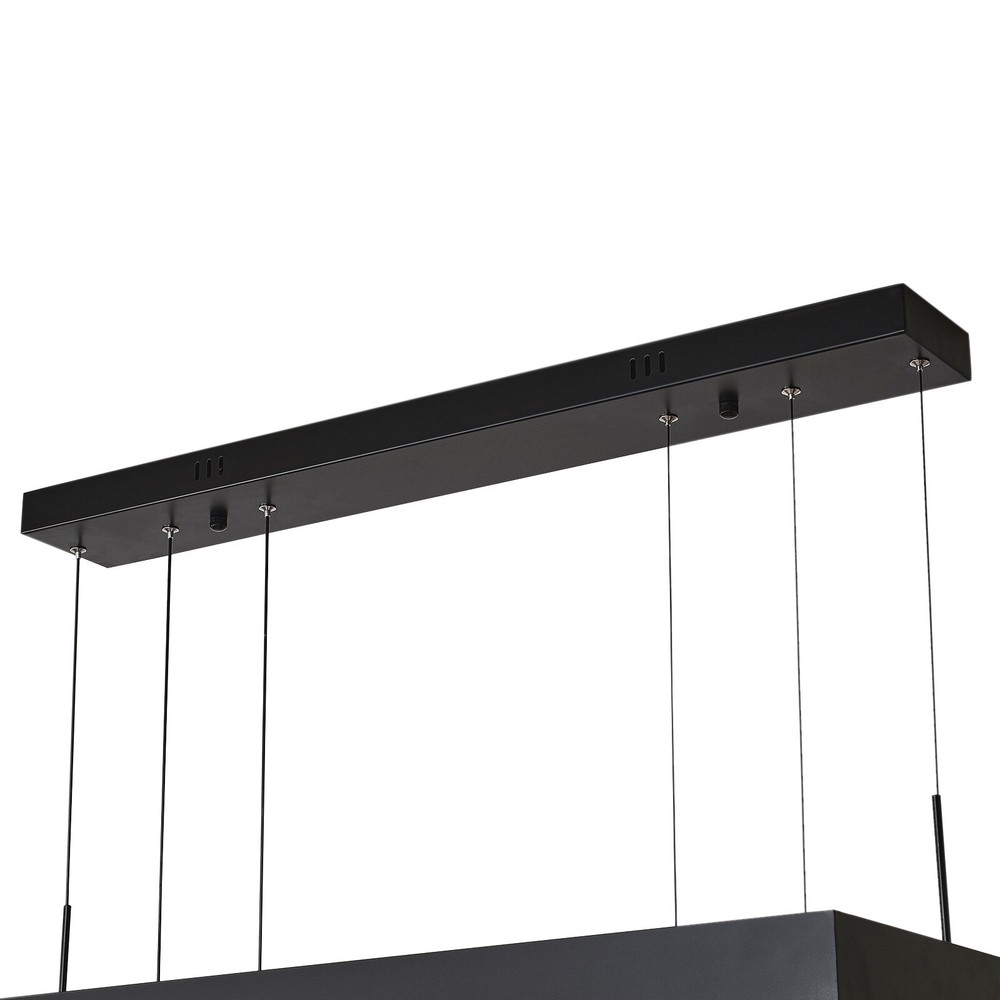 Modern LED Chandelier Light Rectangular Pendant Ceiling Light Lamp With Remote