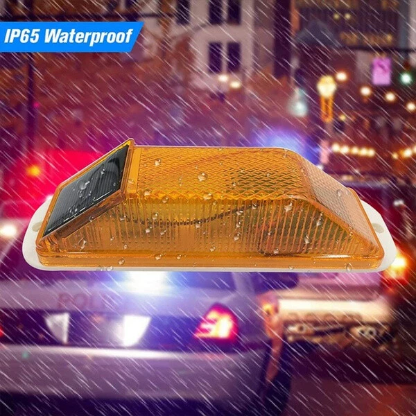 Solar Strobe Warning Lights Flash Lights Waterproof Security Wall Lamp Outdoor