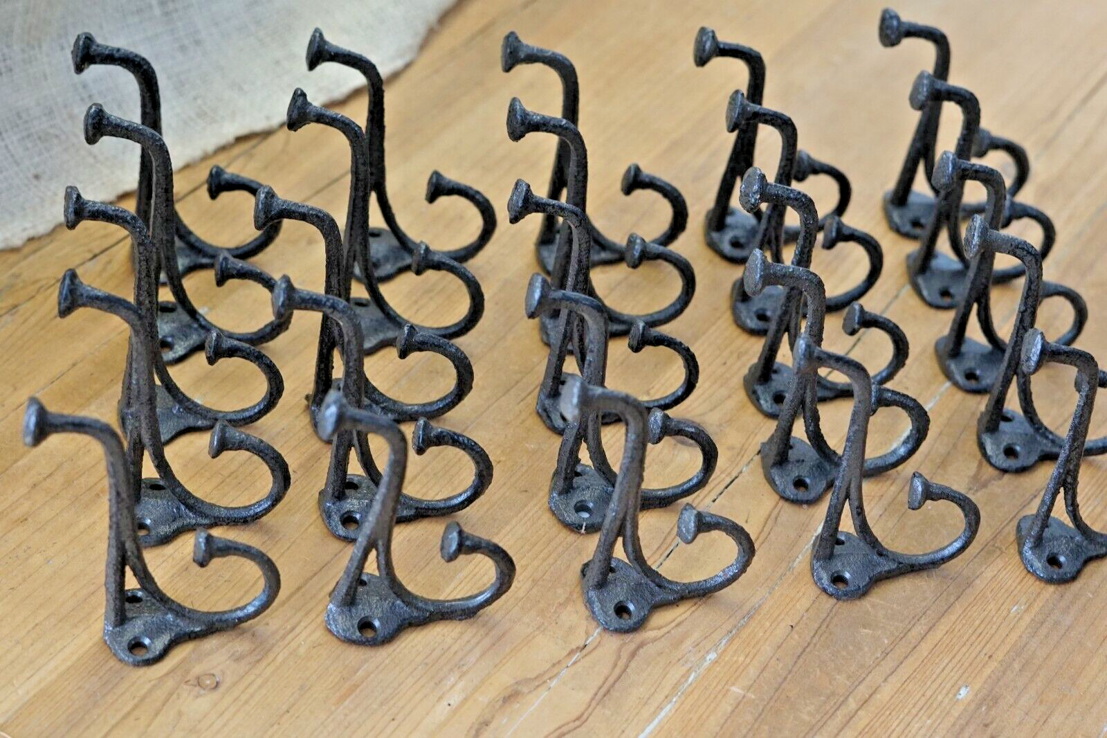 50 Rustic Cast Iron Coat Hat Wall Hooks Restore School Farm Towel Bath Kitchen