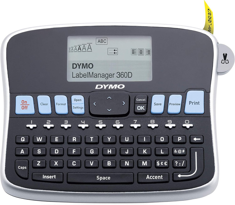 Desktop Label Maker Labelmanager 360D Rechargeable Hand-Held Label Maker, Easy-T