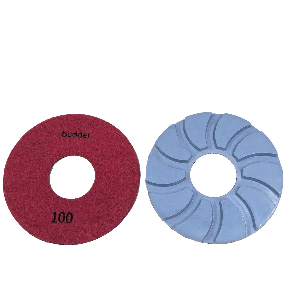 2 Pack 100 Grit Granite/Marble Dry Polishing Disc Hook & Loop Wheel Tool