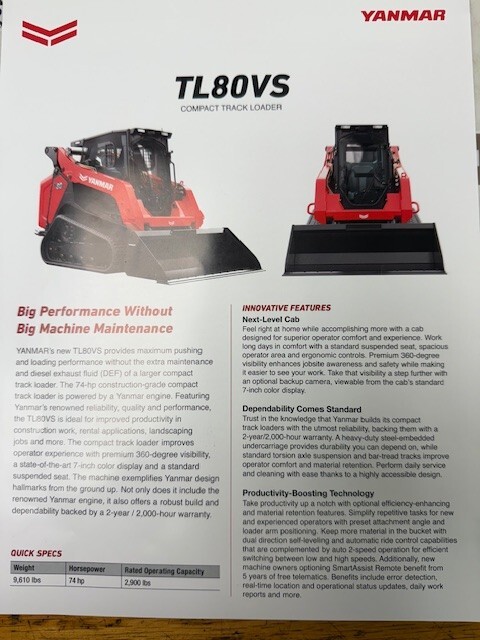 Skid steer Yanmar TL80VS Track Loader