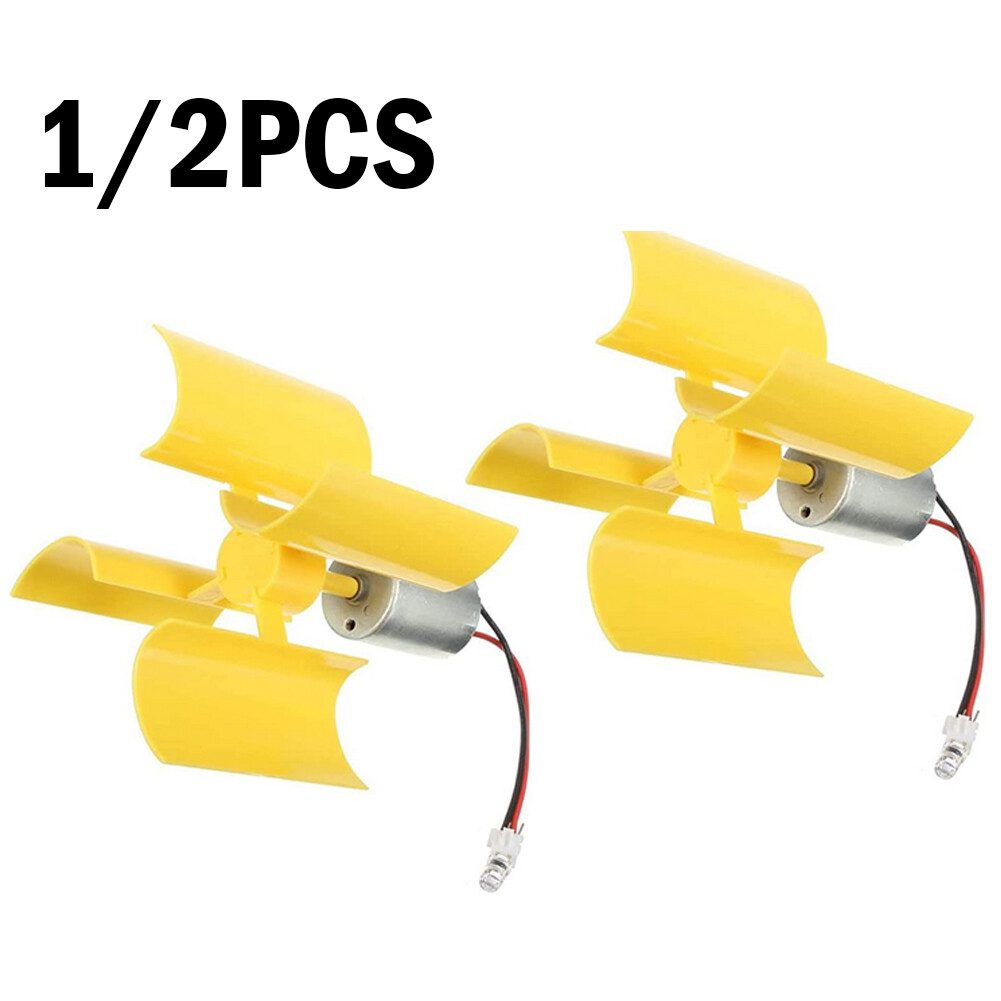 1/2X DC Micro Motor Small LED lights Vertical Axis Wind Turbine Generator blades