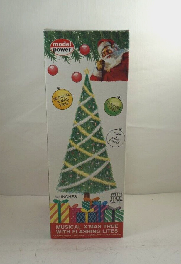 NOS Model Power 12" MUSICAL X'MAS TREE Train Layout Accessory 977 (#2)