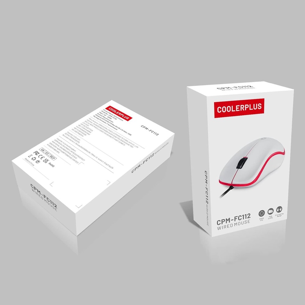 FC112 USB Optical Wired Computer Mouse with Easy Click for Office and Black