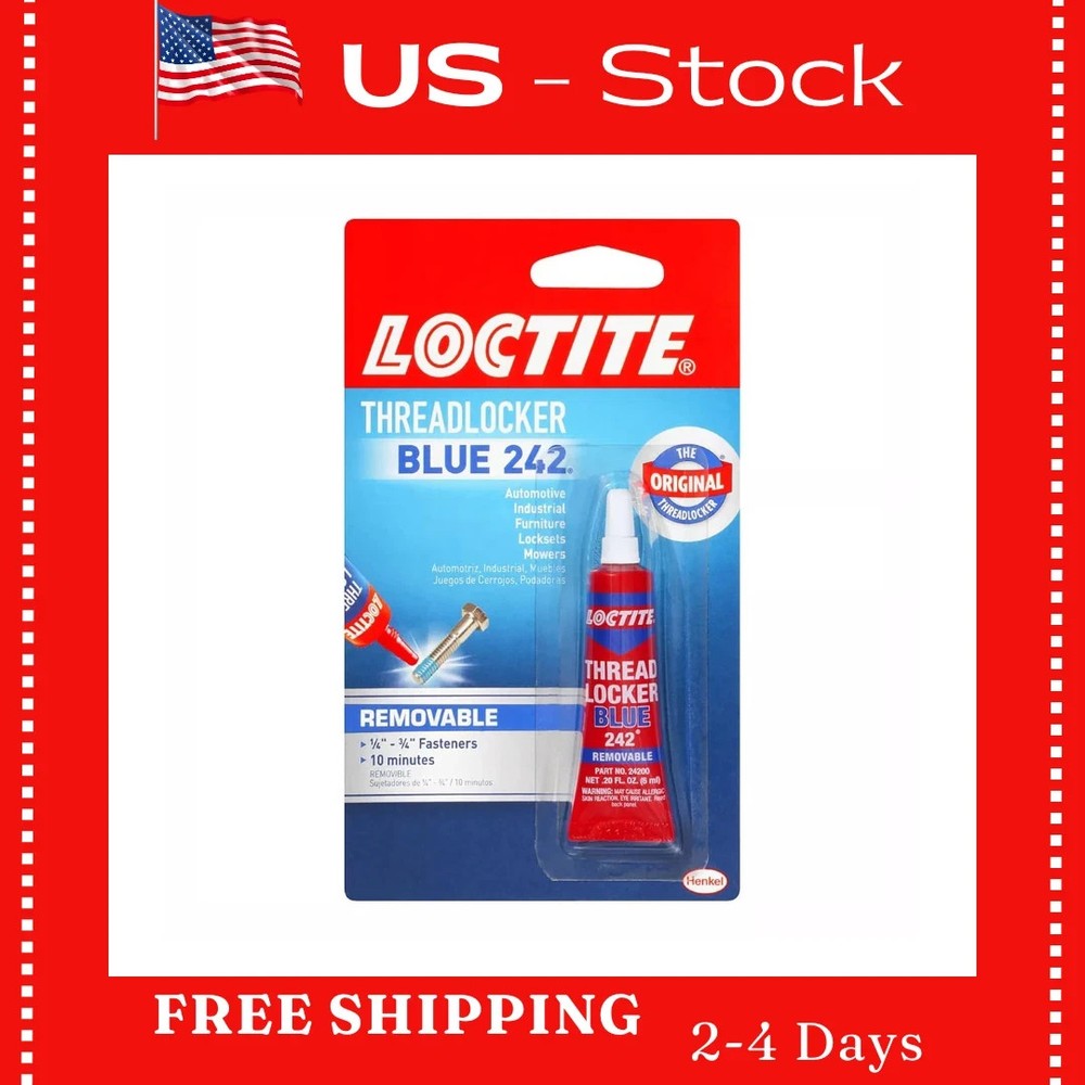 Loctite Threadlocker Blue 242 - .20oz Removable Thread Lock Glue - 6 ml, 1 Pack