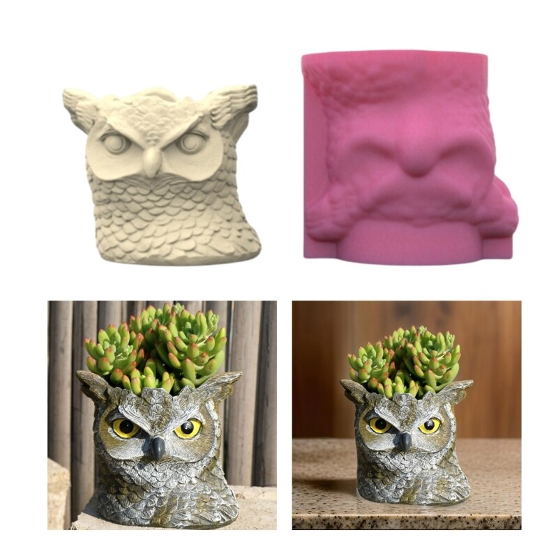 Handmade Silicone Owl Pots for Succulent Planters Concrete Projects