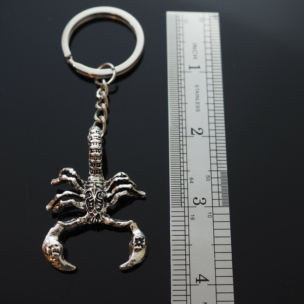 3D Scorpion Bug Insect Silver Pendant Keychain Gift Key Chain