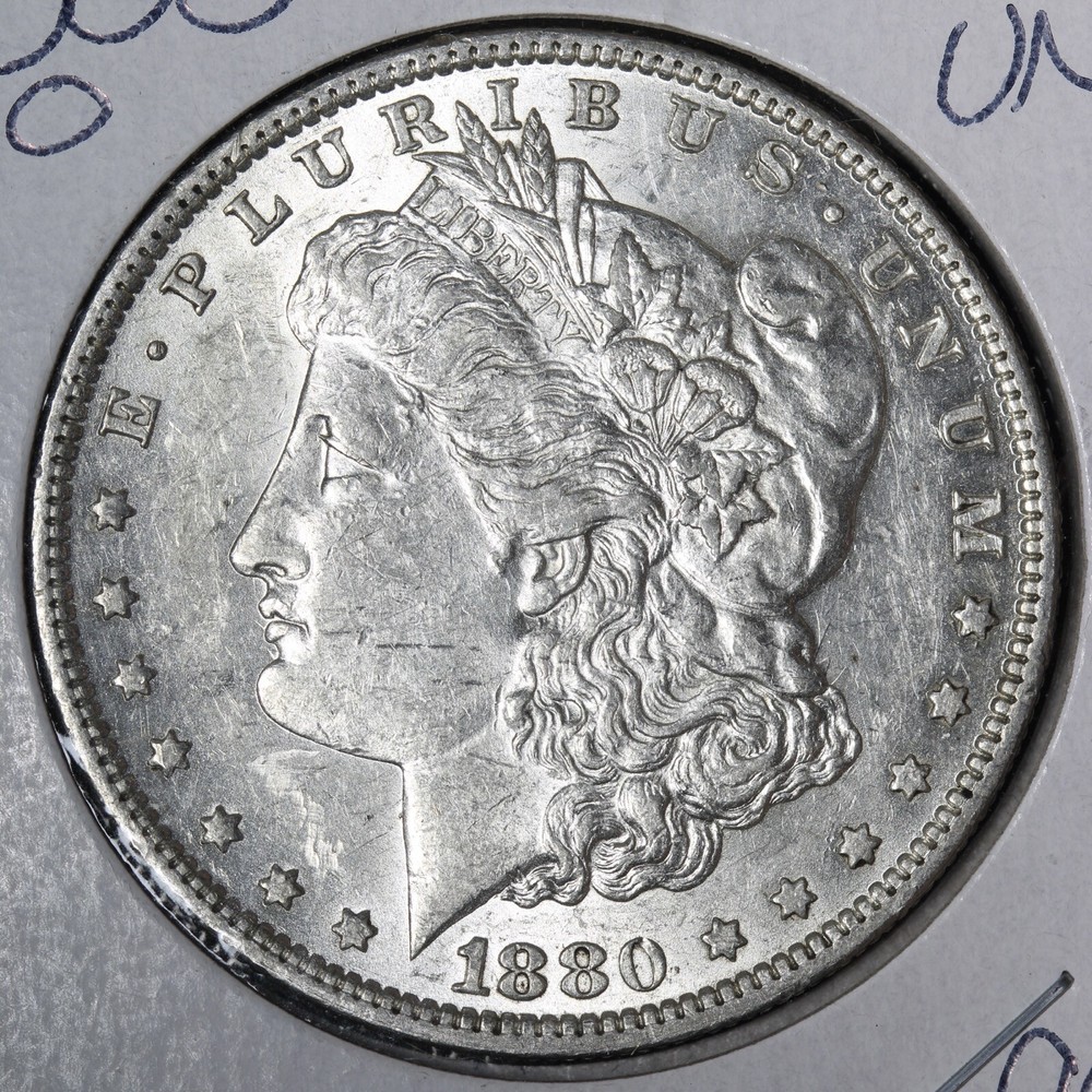 1880-O Morgan Silver Dollar AU++/UNC E390 T