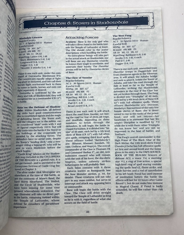 Advanced Dungeons & Dragons- Shadowdale - TSR 9247 - 1989