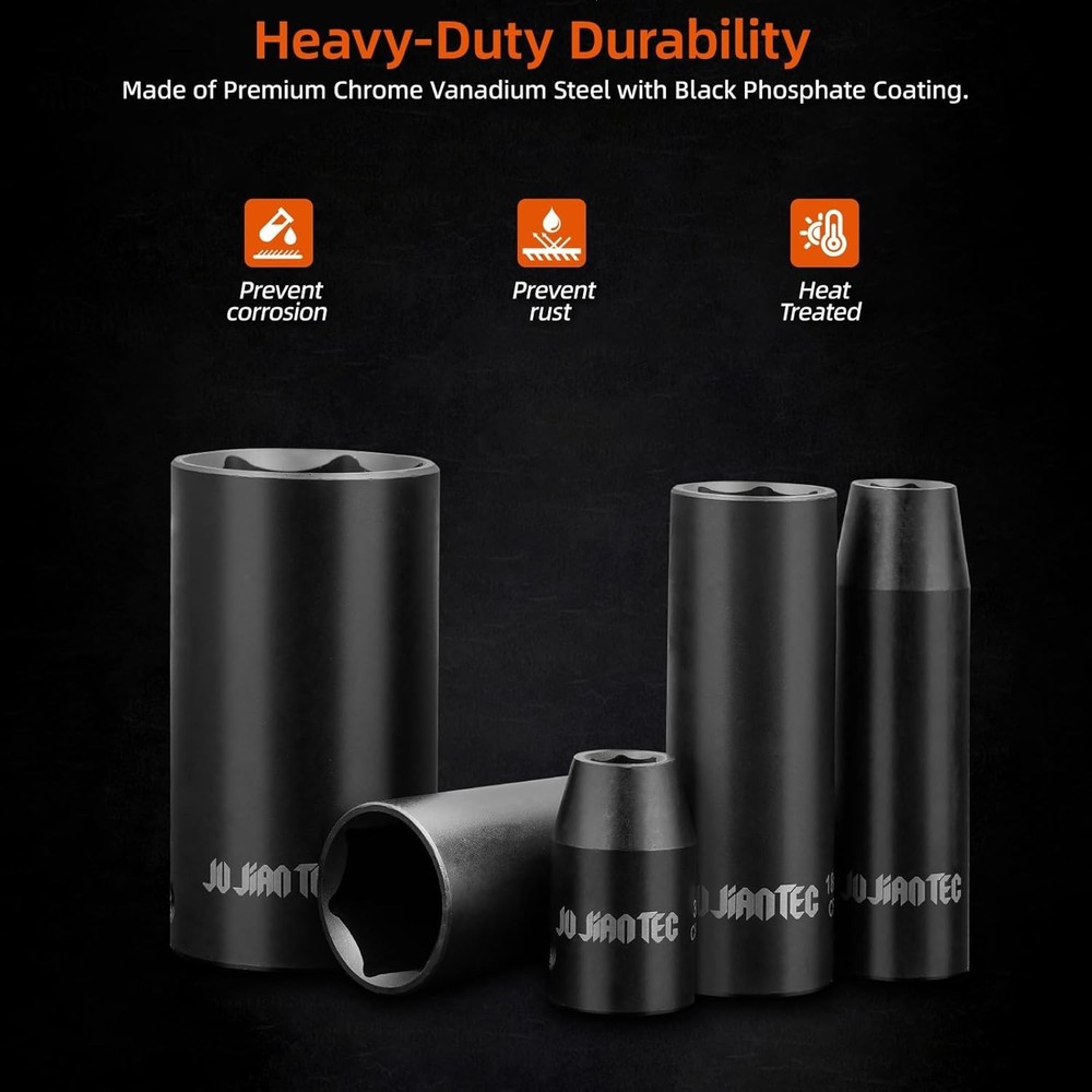 1/2" Drive Master Impact Socket Set, 65 Piece, with Adapters & Ratchet Handle...