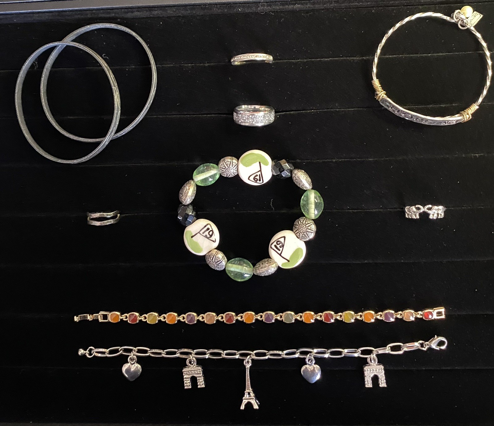 VTG - Modern Jewelry Bracelet Ring Lot Costume Silver And Gold Tone