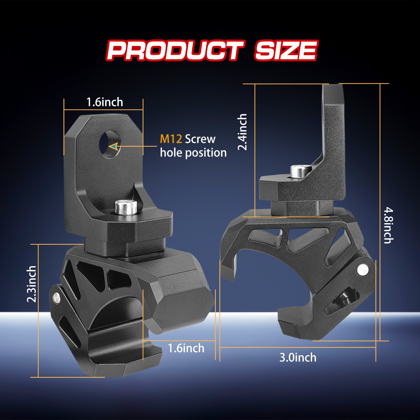2 UTV LED Whip Light Mount Clamp Pro-fit Cage For Polaris Ranger General CF-MOTO