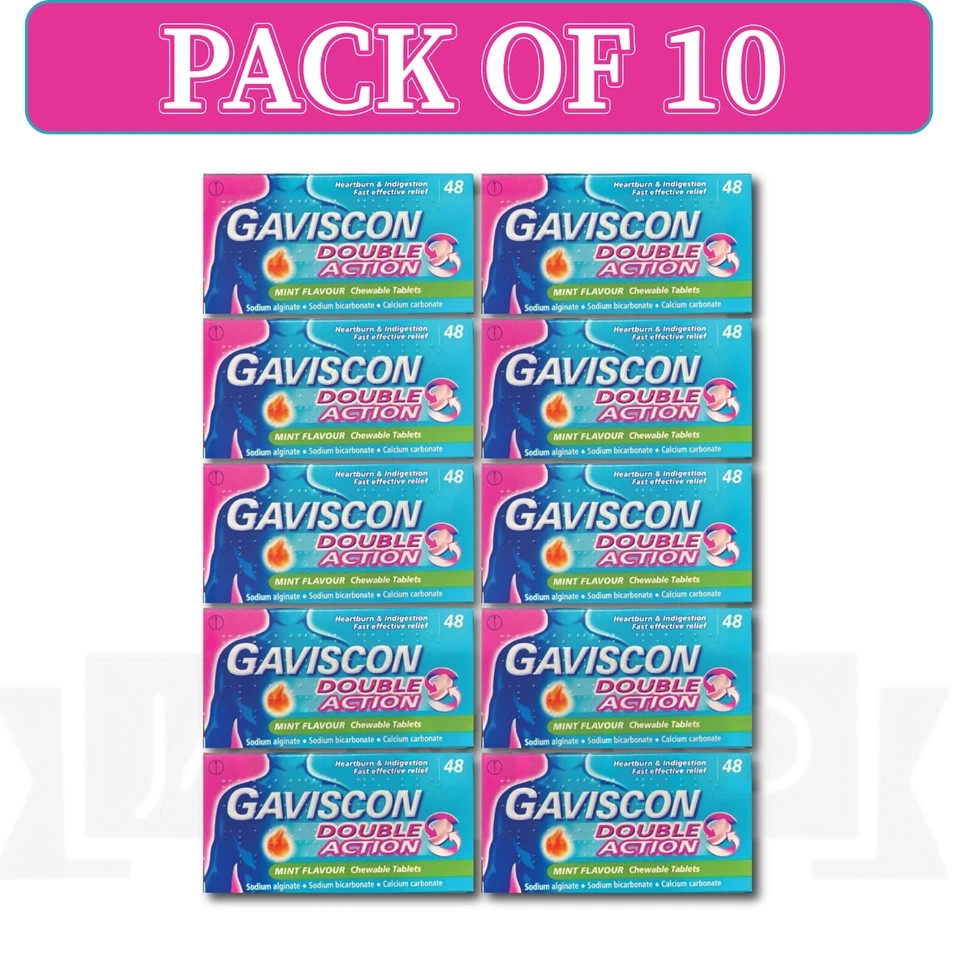 10 PACK - Gav-I$Con Double Action Tablets - (48 Count Each)