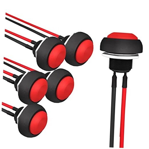 12mm Momentary Push Button Switch Mini Round Switch Waterproof 1A 250V AC Red