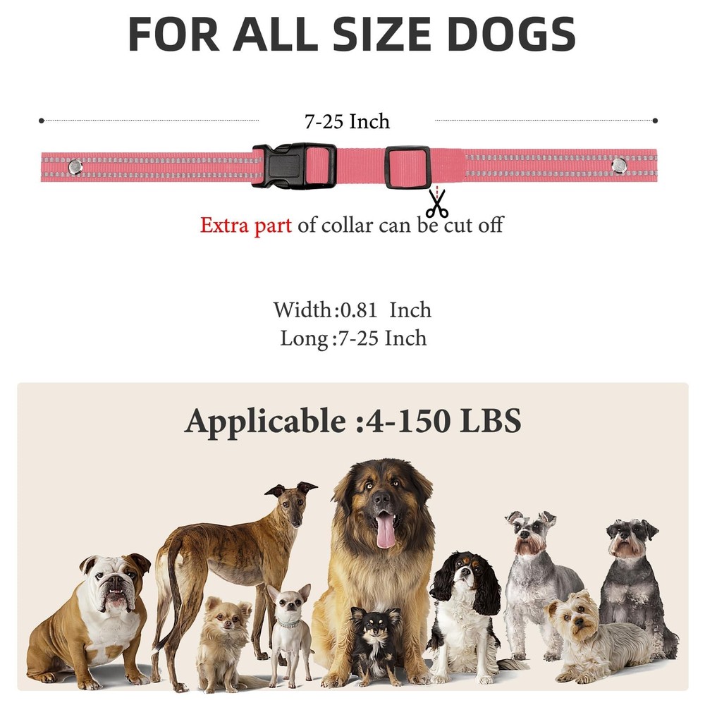 Collar Strap, Reflective Nylon Collar Strap Dog GPS Training Bark Receiver Co...