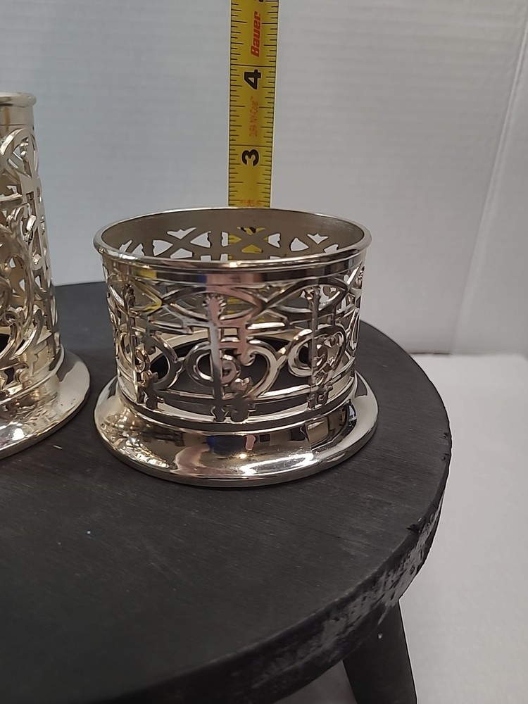 Vintage Silver Plated Candle/Cup Holder FB Rogers Pattern. Qty 2