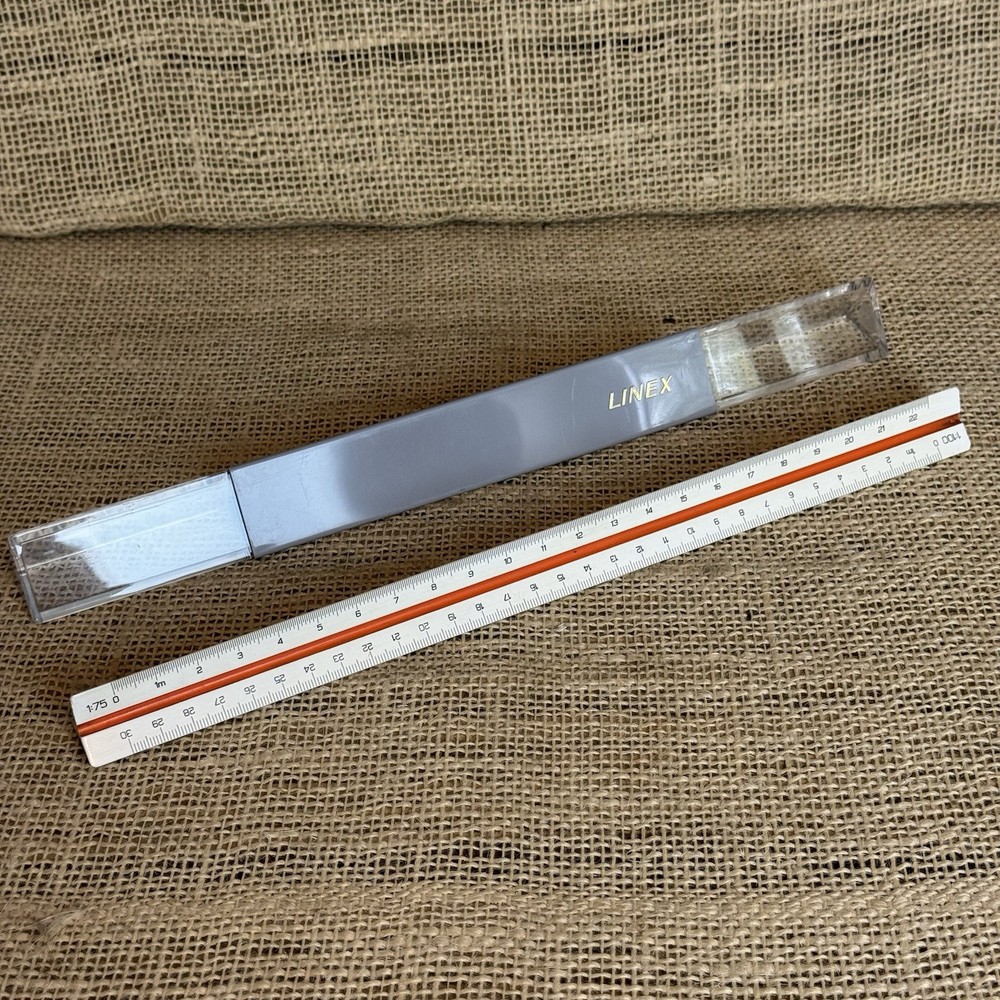 Linex 308 Triangular Graphics Engineering Drawing ruler in original case